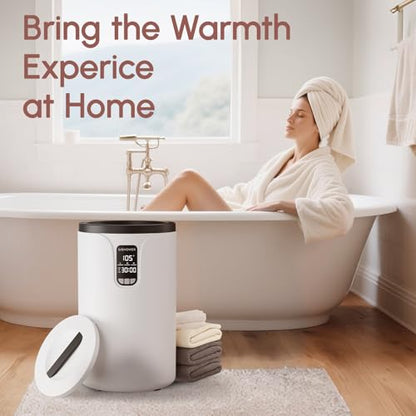 LCD Screen Towel Warmers for Bathroom | Fast-Heating Towel Warmer Bucket for Spa, Auto Shut-Off, Fits Two 40''x70'' Oversized Towels, Blankets, Bathrobes, PJ's - size: LCD Screen