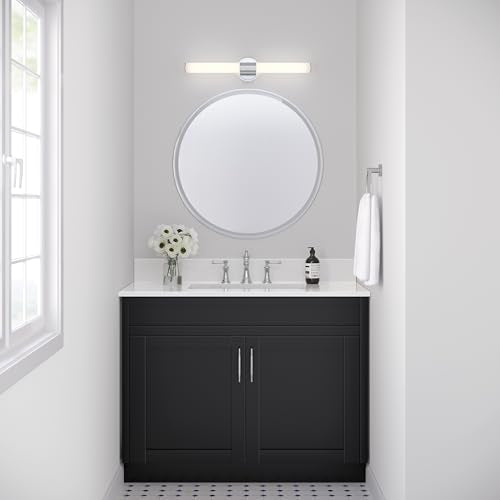 ML Lighting 2221-CH Trumann 1-Light Vanity, LED Polished Chrome - color: Polished Chrome, size: 24-Inch