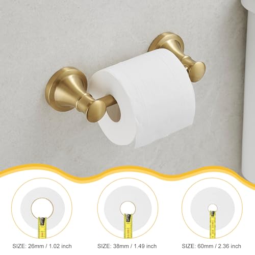 Bathroom Toilet Paper Holder Wall Mount Tissue Holder Brushed Gold | Rustproof Toilet Tissue Roll Holder, Flexible Double Post Pivoting Handle, Bathroom Accessories SUS304 Stainless Steel - color: Brushed Gold