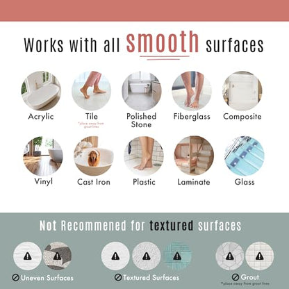 Anti Slip Shower Stickers, Non Slip Bathtub Stickers for Safety, Shower Floor non slip stickers with Scraper for Bathtub, Shower, Stairs, Boats. Bathtub Non Slip Stickers 28 Clear Hexagon - 3 in wide