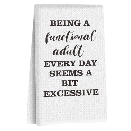 Funny Sarcastic Adult Kitchen Towels Dish Towel Dishcloth Gifts for Women | Funny with Sayings Decorative Waffle Weave Absorbent Dish Hand Tea Towel for Kitchen Bathroom Decor, Sarcasm Bathroom Towels - color: Relatable Adult Quote