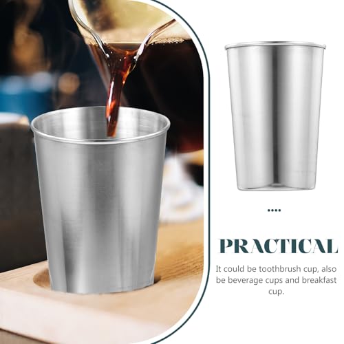 Stainless Steel Tumbler Cup for Bathroom and Motorhome Use Beverage Holder Toothbrush Cup Silver Color Smooth Surface