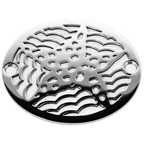 3.25" Round Shower Drain Cover – Starfish Design – 304 Stainless Steel – Fits Oatey, Sioux Chief, AB&A