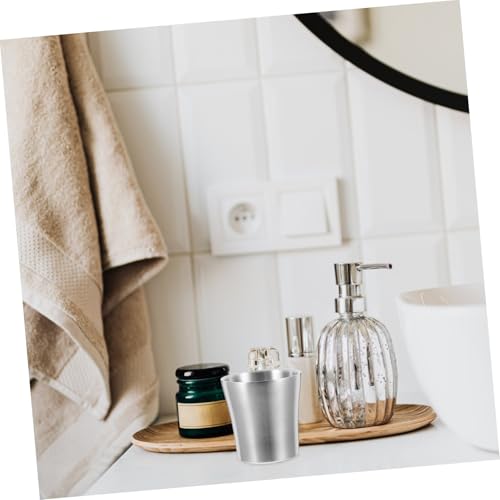 HEALLILY Stainless Steel Toothbrush Storage Cup Insulated Bathroom Tumbler Unbreakable Travel Water Mug for Rinsing Personal Care Modern Design for Couples Camping