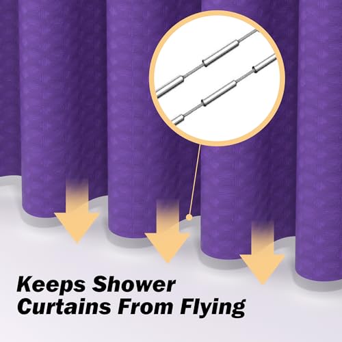 25 PCS Purple Bathroom Accessories Set丨Shower Curtain Bathroom Accessory | All-in-One Kit with Shower Curtain,rug,Trash Can,Toothbrush Holder,Toilet BrushSoap Dispenser,Toothbrush Cup,etc for Home - color: Purple