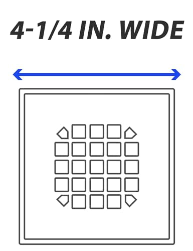 4-1/4” Square Snap-in Matte Black Shower Drain - Stainless Steel Replacement - 4.25 inch Durable Floor Cover -Snap-in - Easy Installation Universal Grate Strainer - color: Black
