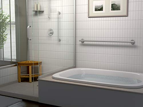 Gatco 889 Latitude II 24" Grip Bar, Satin Nickel / Wall Mounted Slim Grip Bar for Bathroom - color: Satin Nickel, size: 24 Inch
