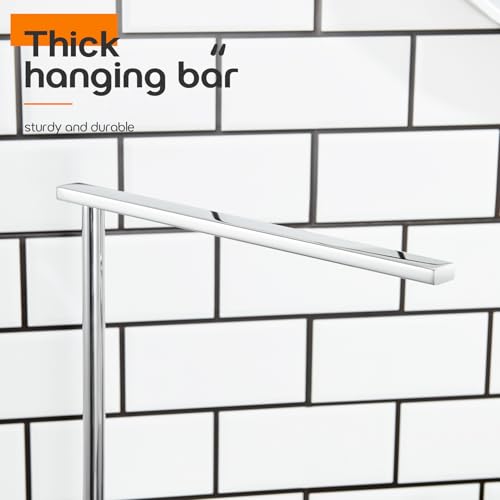 Towel Holder Chrome for Bathroom Vanity Countertop 1-Tier Towel Rack Stand with Heavy Marble Base Thicken Steady, Polished Stainless Steel AN7002CH - color: Polished Chrome, size: 1-Bar