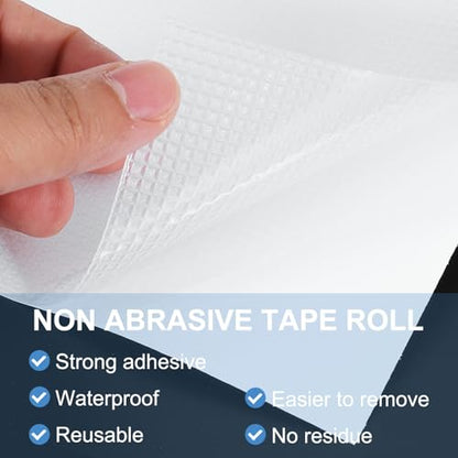 PATIKIL 1 Inch x 10 Feet Non-Slip Grip Tape, Waterproof Non-Abrasive Traction Tape Self-Adhesive Cushion Pad Strips for Handrails Game Controllers Ovens- 1 Roll (Clear) - color: Clear, size: 1 Inch x 10 Feet