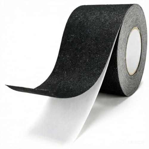 Black Anti Slip Tape 4 Inch x 33 Ft, Wide Heavy Duty Non Skid Grip Tape for Stairs Outdoor Steps Ramps Decks, Waterproof Traction Tape for Indoor Bathroom Kitchen Garage Commercial Safety - size: 4" x 33ft