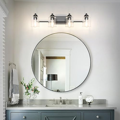 Solfart 4 Lights Matt Black Bathroom Vanity Lights Over Mirror - color: Matt Black, size: 4 Lights