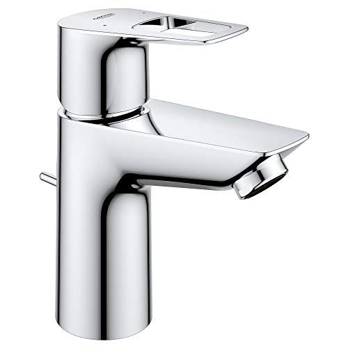 GROHE 23084001 Bauloop, Single Hole Single-Handle S-Size Bathroom Faucet 1.2 GPM, Chrome - size: S-Size - With Drain