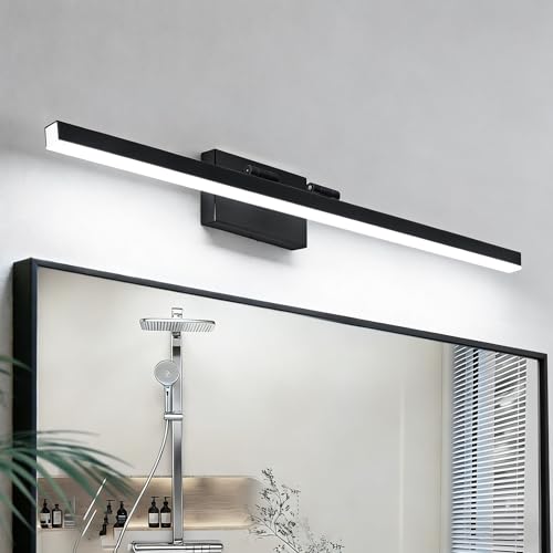 IZORRO Modern Bathroom Vanity Light 40 inch, Rotatable, 32W Dimmable Led Bathroom Light Fixture Over Mirror, Black Vanity Light Bar (Cool White 6000K) - color: Black-6000K, size: 40 inch