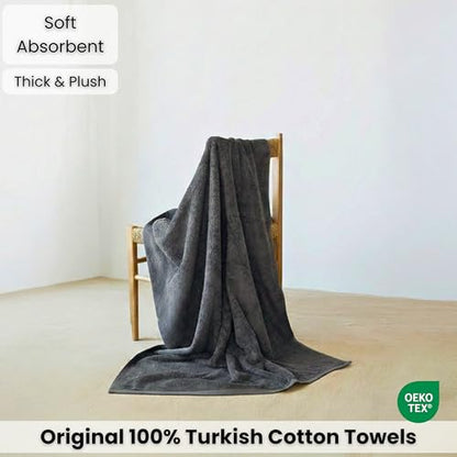 SALBAKOS Luxury 100% Turkish Cotton Bath Sheet 40x80 in (1-Piece, Gray) | Extra Large Jumbo Oversized Bathroom and Beach Towel, Super Soft Highly Absorbent Thick Premium Hotel Quality, Made in Turkey - color: Gray, size: Jumbo Bath Sheet