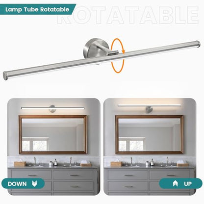 KAISITE Brushed Nickel Modern Bathroom Light - 39 Inch Dimmable 5CCT LED Vanity Light for Restroom - color: Brushed Nickel, size: 39 Inch