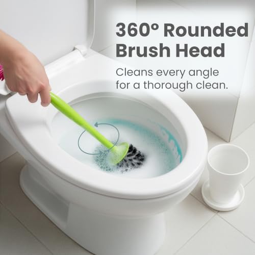 Vigar Flower Power Toilet Brush with Holder Set for Bathroom, White | Daisy-Shaped Handle, Flowerpot Base with Saucer, Durable Bristles, Toilet Brush and Holder Set for Bathroom - color: White