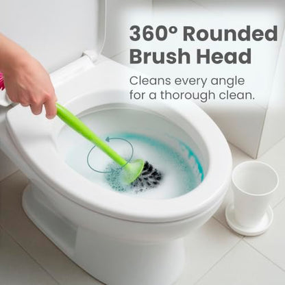 Vigar Flower Power Toilet Brush with Holder Set for Bathroom, White | Daisy-Shaped Handle, Flowerpot Base with Saucer, Durable Bristles, Toilet Brush and Holder Set for Bathroom - color: White