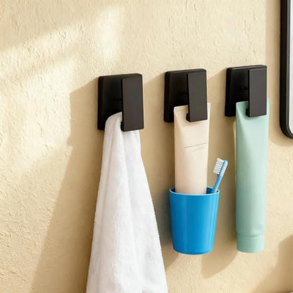 6 Piece Towel Rack Hook, Punch-Free Storage Clip Bathroom Toilet Wall-Mounted Storage Rack Towel Hook