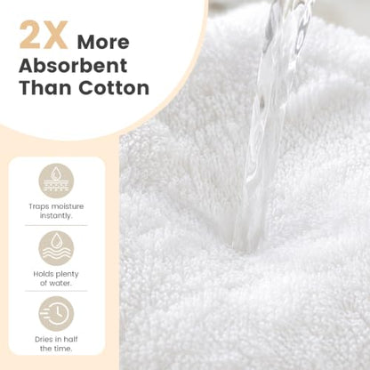 MUKIN Baby Washcloths，Reusable Face Towels, Gentle for Sensitive Skin & Newborns – Highly Absorbent Wash Cloths for Bath, Burping, Makeup Removal，6 Pack – 10"x10"
