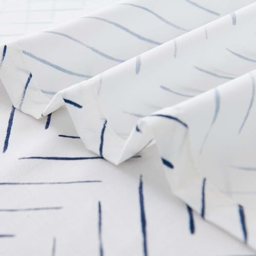 jinchan Small Stall Blue and White Shower Curtain 36x72 Inches Inky Herringbone Chevron Zig Zag Waterproof Fabric Modern Farmhouse Shower Curtains for Bathroom with 7 Hooks - color: Inky Blue, size: 36"W x 72"L (Pack of 1)