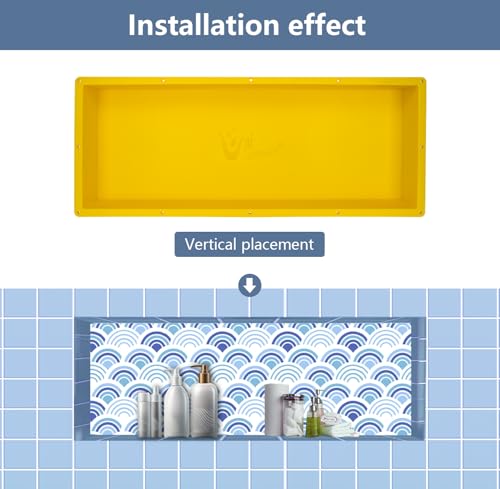 Extra Large Shower Niche 16"X40"(Inside 38" x 14") in Waterproof - Ready Tile Shower Niche Shelf and Easy Installation for Bathroom Niche Storage - Long Niche Wall Insert