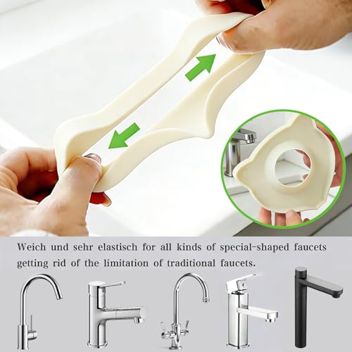 Compact Silicone Kitchen Sink Faucet Splash Proof Mat, Tap Water Diversion Splash Guard Drain Pad(White,2PCS) - color: Whitex2