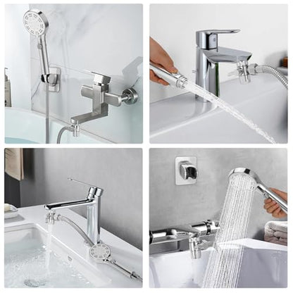 Bathtub Faucet Shower Head Sink with 79" Hose for Bathroom Garden | Tub Faucet Sink Hose Sprayer Attachment Set , ON/OFF 6 Modes High Pressure Handheld Shower Extension Kit, Removable