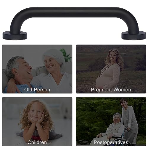 supregear Grab Bars for Bathroom, 32 Inch Length Black Shower Safety Grab Bar, 1 Inch Diameter 201 Stainless Steel Anti-Slip Handle for Senior, Elderly, Handicap - size: 32 inch