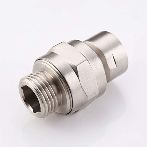 KES Shower Connector Ball Joint Shower Head Swivel Adapter Brass Adjustable | Shower Arm Extension Universal Component Brushed Nickel, PSB101-BN - color: Brushed Nickel
