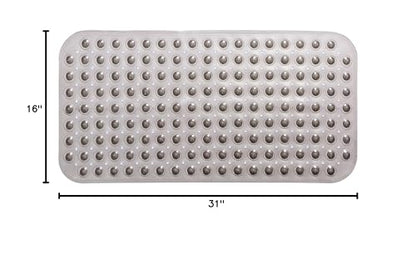 Medium Non-Slip Bathtub & Shower Mat 31x16 (Smooth/Non-Textured Tubs Only) Safe, Clean, Machine-Washable, Superior Grip&Drainage, Vinyl, Transparent Gray (Grey) - color: Transparent Gray (Grey), size: Large (31"x16")
