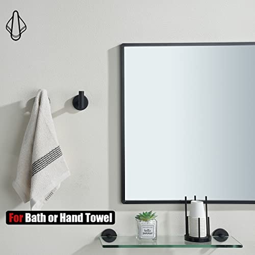 JQK Black Bathroom Towel Hook, Coat Robe Clothes Hook for Bathroom Kitchen Garage Wall Mounted (4 Pack), 304 Stainless Steel Matte Black, TH100-PB-P4 - color: Black, size: 4 Pack
