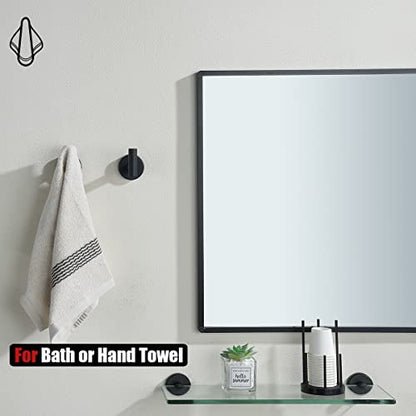 JQK Black Bathroom Towel Hook, Coat Robe Clothes Hook for Bathroom Kitchen Garage Wall Mounted (4 Pack), 304 Stainless Steel Matte Black, TH100-PB-P4 - color: Black, size: 4 Pack