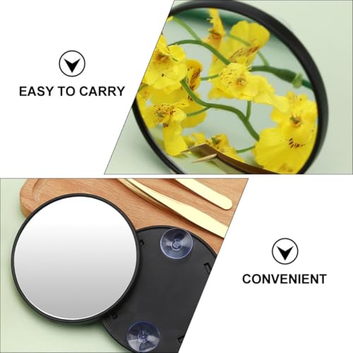 10x Magnifying Cosmetic Mirror 3pcs Set with Double Suction Cups Portable Compact Makeup Mirror for Travel and Personal Care