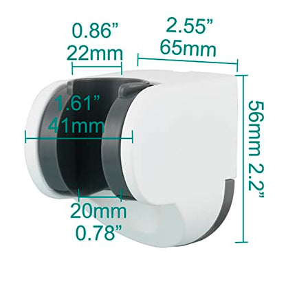 White Shower Bracket Wall Mount Plastic Shower Head Holder for Hand Held, ST01W - style: White
