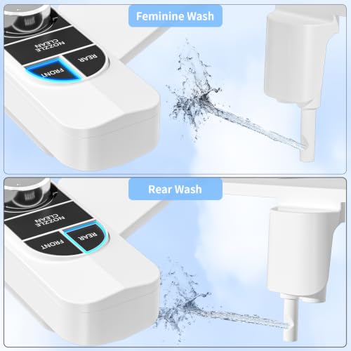 SAMODRA Non-Electric Bidet Attachment for Toilet – Self-Cleaning Dual Nozzle (Frontal & Rear Wash), Adjustable Water Pressure, Fits Most Toilets, Easy Installation (Classic Black/Silver) - color: Classic Black/Silver