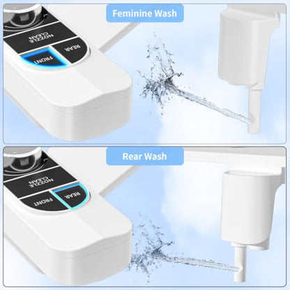 SAMODRA Non-Electric Bidet Attachment for Toilet – Self-Cleaning Dual Nozzle (Frontal & Rear Wash), Adjustable Water Pressure, Fits Most Toilets, Easy Installation (Classic Black/Silver) - color: Classic Black/Silver