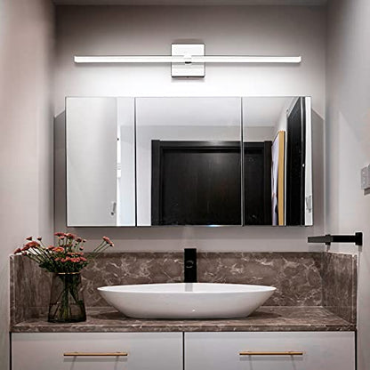 30 inch Chrome Bathroom Vanity Lights Modern Bathroom Wall Lighting Fixtures 22W LED Vanity Light Bar for Bath - color: Chrome- Dimmable, size: 30-inch
