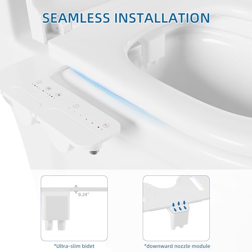 Bidet Attachment for Toilet, Adjustable Warm and Cold Water & Pressure, Self-Cleaning Dual Nozzles, Easy Install (White) - color: White, Cold & Warm