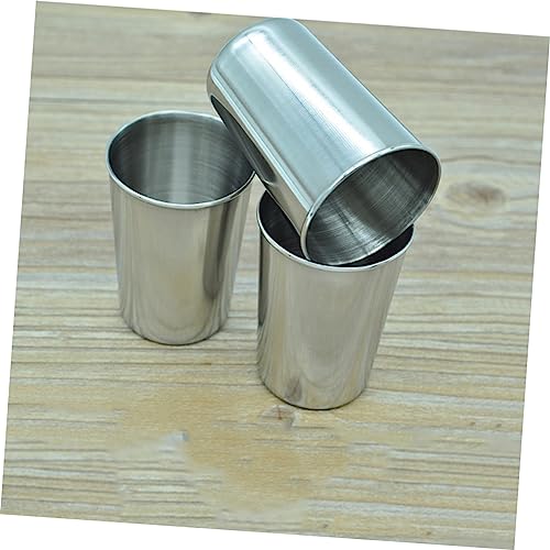 LIFKOME 2pcs Stainless Steel Water Tumbler Cups Mouthwash Beverage Holder for Home Washroom Parties and Travel Easy to Clean and Maintain - size: 6X6cm