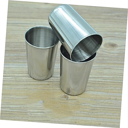 LIFKOME 2pcs Stainless Steel Water Tumbler Cups Mouthwash Beverage Holder for Home Washroom Parties and Travel Easy to Clean and Maintain - size: 6X6cm