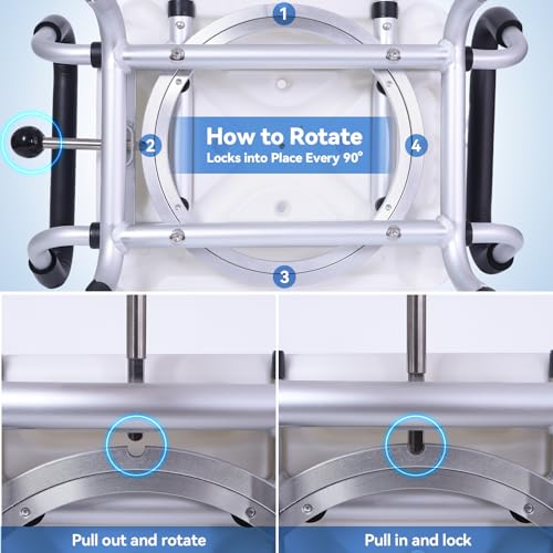 Swivel Shower Chair, Removable Back and Arms, 400 lbs Capacity | Adjustable Height Shower Seat for Elderly and Disabled, Non-Slip Shower Stool for Inside Shower, Tubs, Lightweight Bath Seat - color: Dark Blue