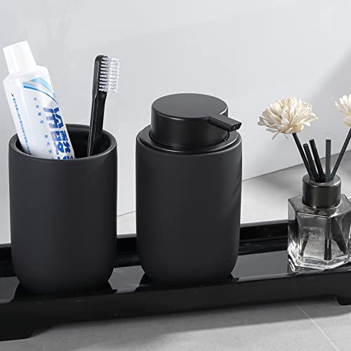 Black Foaming Hand Soap Dispenser - Bathroom Lotion Hand Pump Dispenser Matte Black Foam Soap Dispenser Ceramic Dish Liquid Dispenser for Hand Wash Dispenser (Rubber Paint) - color: Black(rubber Paint), size: Foam dispenser