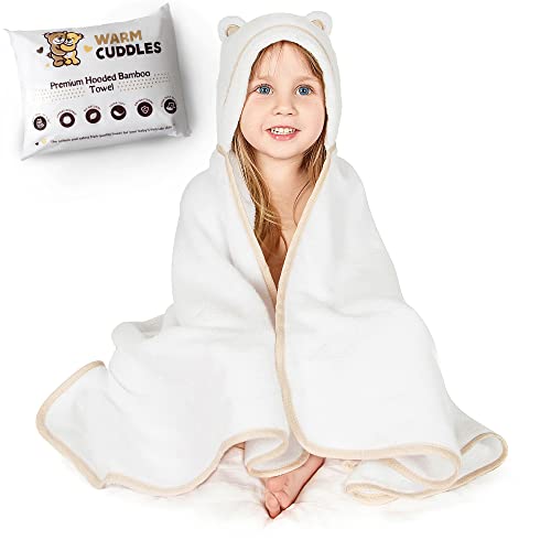 Premium Toddler Towels with Hood - Extra Soft Rayon from Bamboo Toddler Bath Towel (White) - color: White