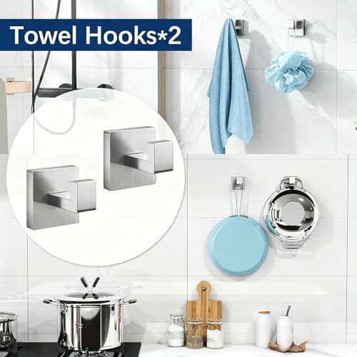 Gypie 24Inch Bathroom Accessory Set Wall Mounted, Brushed Nickel 5-Pieces | Stainless Steel Bathroom Hardware Set Towel Bar Set - color: Brushed Nickel 5 Piece, size: 24 Inch