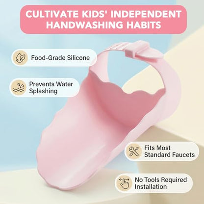Faucet Extender for Kitchen Sink and Bathtub, Universal PP Kids Hand Wash Faucet Extension Easy Install Toddler Bathroom Accessory (Pink) - color: Pink