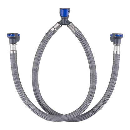 Quick Connect Faucet Hose Replacement, 16 Inch Hot & Cold Water Supply Lines for Widespread Faucet, Bathroom 3 Holes Faucet Water Mixer Line with Fast Lock - size: 16 Inch