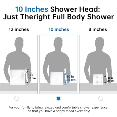 G-Promise All Metal 10 Inches Rainfall Shower Head with Handheld Combo | All Metal, Built to Last, Easy Install, Adjustable Height & Angle for All Heights, Extra Long Hose, Modern Upgrade - color: Chrome, size: 10 Inches