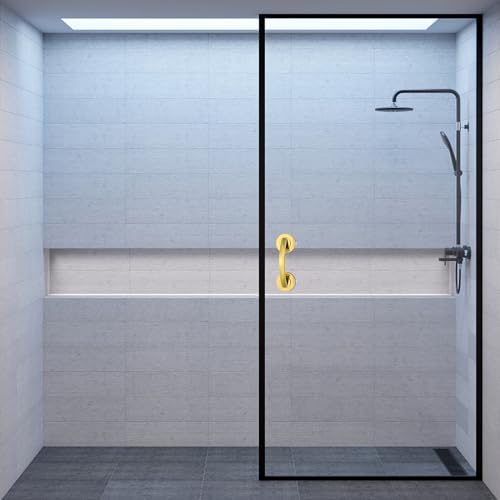Suction Grab Bar for Shower 7.08In Non-Drill Bathroom Handle Balance Assist for Seniors Disabled Portable Ergonomic Grip