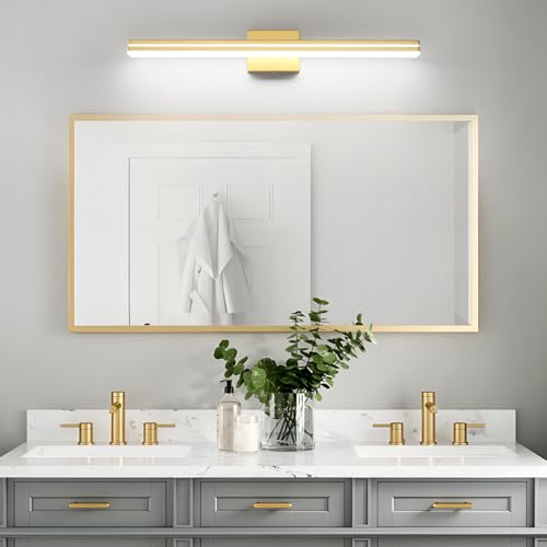 SineRise 32-Inch LED Modern Bathroom Vanity Light Bar, Gold Modern Acrylic Bathroom Wall Lighting Fixtures Over Mirror (Cool White 6000K) - color: Gold-Cool White, size: 32-Inch