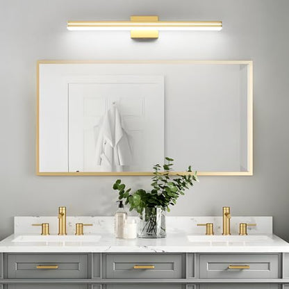 SineRise 32-Inch LED Modern Bathroom Vanity Light Bar, Gold Modern Acrylic Bathroom Wall Lighting Fixtures Over Mirror (Cool White 6000K) - color: Gold-Cool White, size: 32-Inch